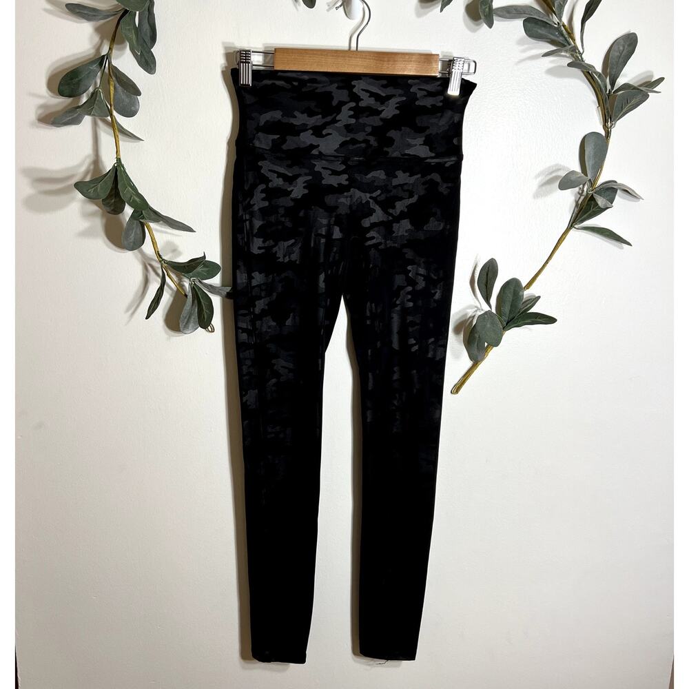 Spanx Camo Faux Leather Leggings